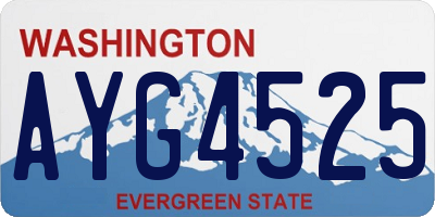 WA license plate AYG4525