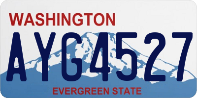 WA license plate AYG4527