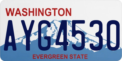 WA license plate AYG4530