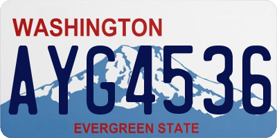 WA license plate AYG4536