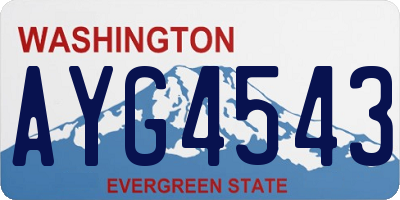 WA license plate AYG4543