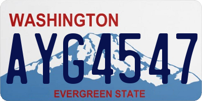 WA license plate AYG4547