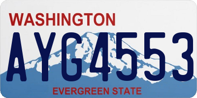 WA license plate AYG4553