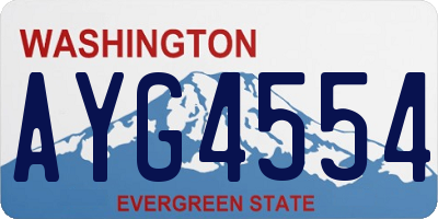 WA license plate AYG4554