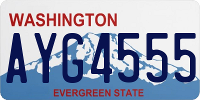 WA license plate AYG4555
