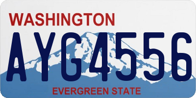 WA license plate AYG4556