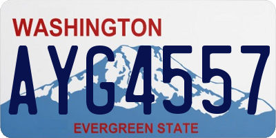 WA license plate AYG4557