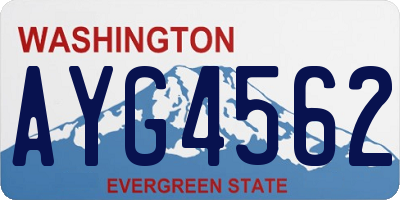 WA license plate AYG4562