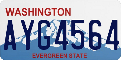 WA license plate AYG4564