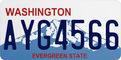 WA license plate AYG4566