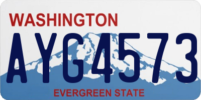 WA license plate AYG4573