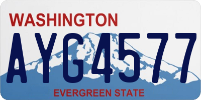WA license plate AYG4577
