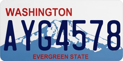 WA license plate AYG4578