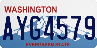 WA license plate AYG4579
