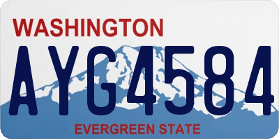 WA license plate AYG4584