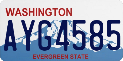 WA license plate AYG4585