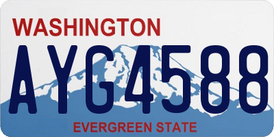 WA license plate AYG4588