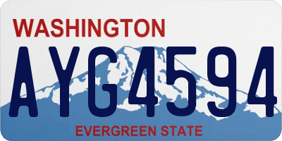 WA license plate AYG4594