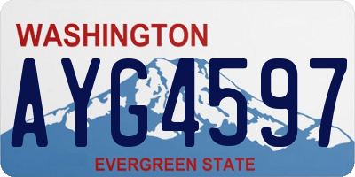 WA license plate AYG4597