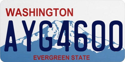 WA license plate AYG4600