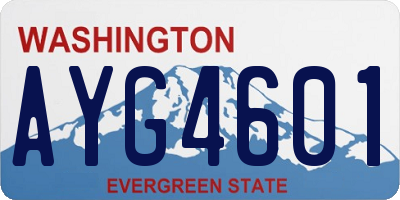WA license plate AYG4601