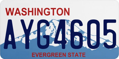 WA license plate AYG4605