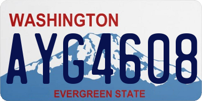 WA license plate AYG4608