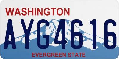 WA license plate AYG4616