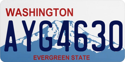 WA license plate AYG4630