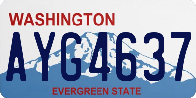 WA license plate AYG4637