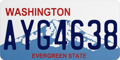 WA license plate AYG4638