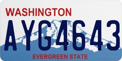 WA license plate AYG4643