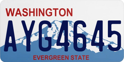 WA license plate AYG4645