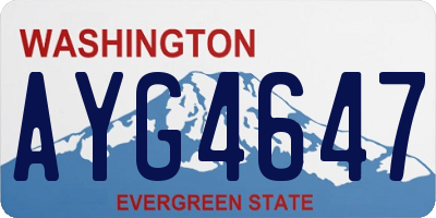 WA license plate AYG4647
