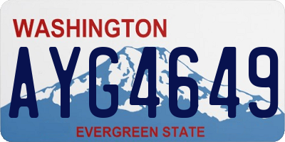WA license plate AYG4649