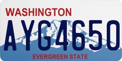 WA license plate AYG4650