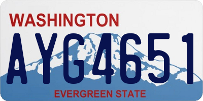 WA license plate AYG4651