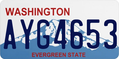 WA license plate AYG4653