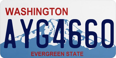 WA license plate AYG4660