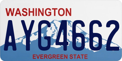 WA license plate AYG4662