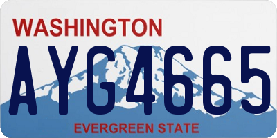 WA license plate AYG4665