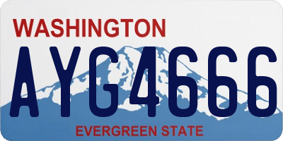 WA license plate AYG4666