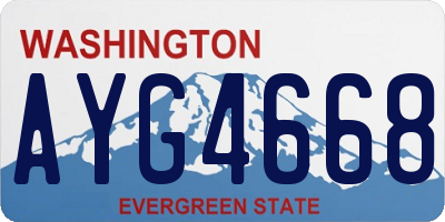WA license plate AYG4668