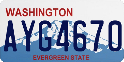 WA license plate AYG4670