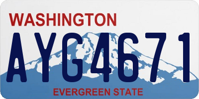 WA license plate AYG4671