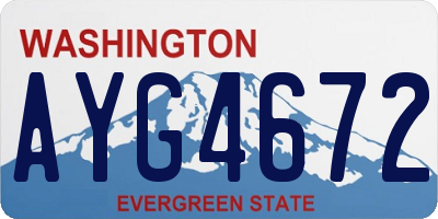 WA license plate AYG4672