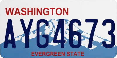 WA license plate AYG4673