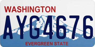WA license plate AYG4676