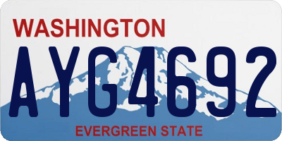 WA license plate AYG4692