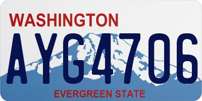 WA license plate AYG4706